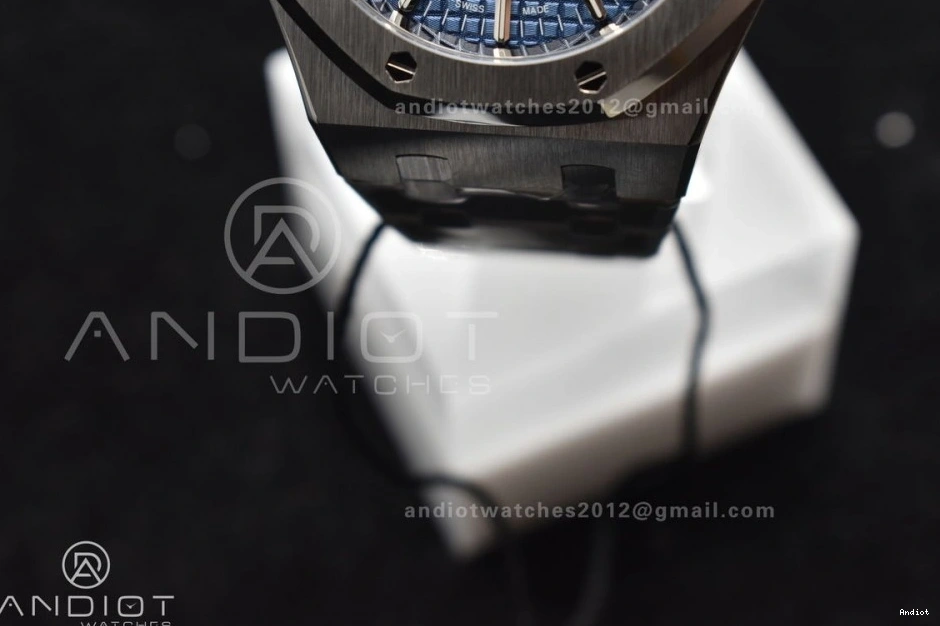 37mm 15450 Dial Oak ZF Blue Textured SA3120 Best SS SS Royal Edition Super Bracelet Clone on 1:1 0214